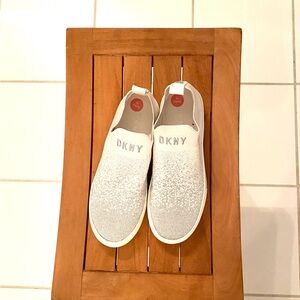 DKNY Silver Sparkle Slip-on Sneakers